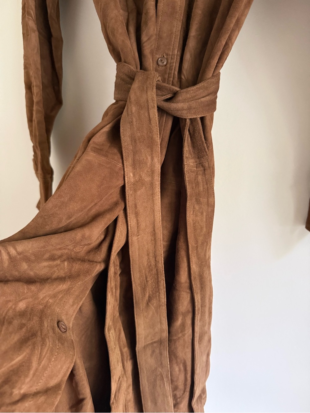 Polo Ralph Lauren 100% Goat Suede Belted Shirt Dress Size 4 - Picture 8 of 10